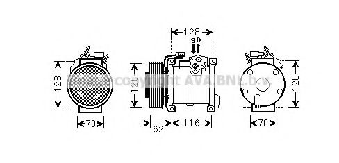 Imagine Compresor, climatizare AVA QUALITY COOLING CRAK109