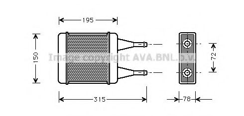 Imagine Schimbator caldura, incalzire habitaclu AVA QUALITY COOLING DN6090