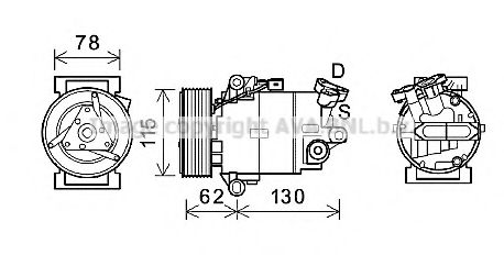 Imagine Compresor, climatizare AVA QUALITY COOLING DNK386