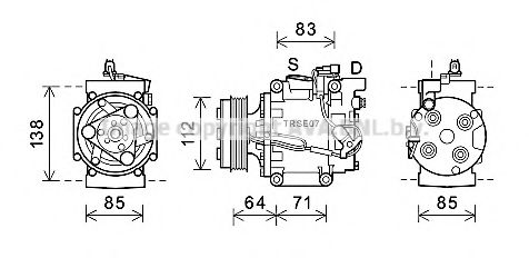 Imagine Compresor, climatizare AVA QUALITY COOLING HDK207