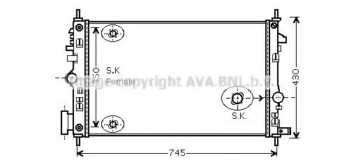 Imagine Radiator, racire motor AVA QUALITY COOLING OL2473