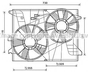 Imagine Ventilator, radiator AVA QUALITY COOLING OL7572