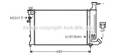 Imagine Radiator, racire motor AVA QUALITY COOLING PE2136