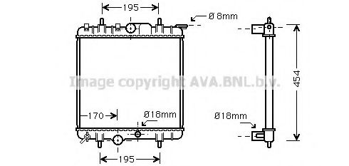 Imagine Radiator, racire motor AVA QUALITY COOLING PE2224