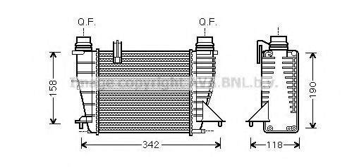 Imagine Intercooler, compresor AVA QUALITY COOLING RT4553