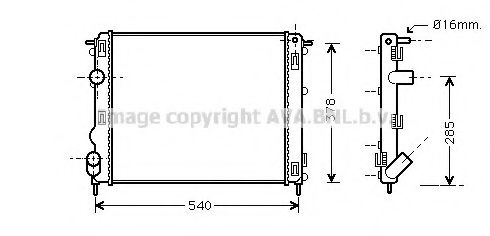 Imagine Radiator, racire motor AVA QUALITY COOLING RTA2272