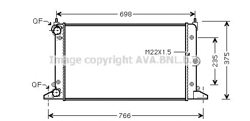 Imagine Radiator, racire motor AVA QUALITY COOLING VW2188