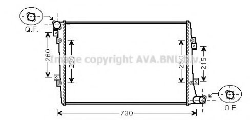 Imagine Radiator, racire motor AVA QUALITY COOLING VW2255