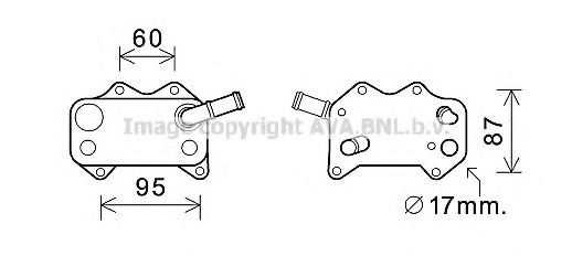 Imagine Radiator ulei, ulei motor AVA QUALITY COOLING VW3329