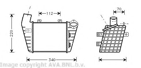 Imagine Intercooler, compresor AVA QUALITY COOLING VW4127