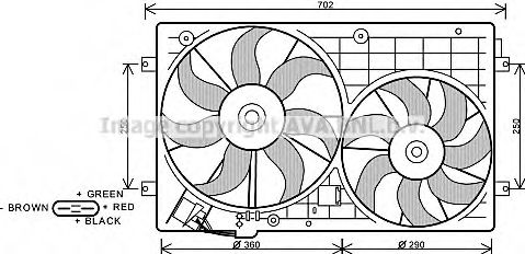 Imagine Ventilator, radiator AVA QUALITY COOLING VW7528