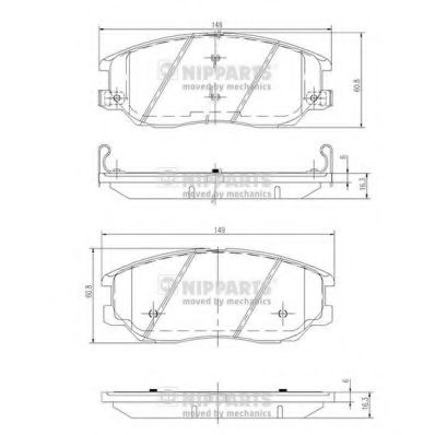 Imagine set placute frana,frana disc NIPPARTS J3600327