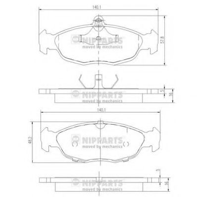 Imagine set placute frana,frana disc NIPPARTS J3600901