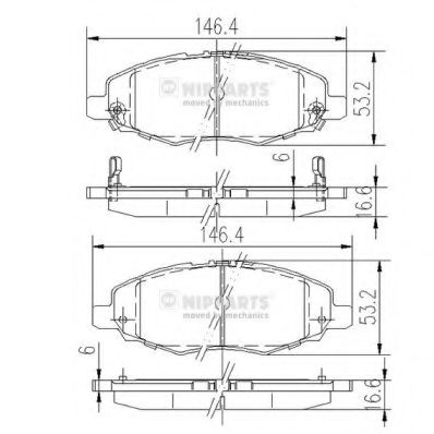 Imagine set placute frana,frana disc NIPPARTS J3602108