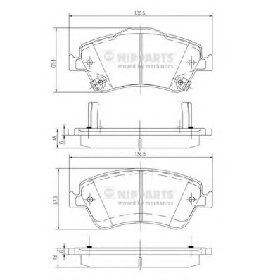 Imagine set placute frana,frana disc NIPPARTS J3602124