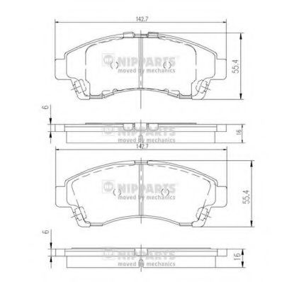 Imagine set placute frana,frana disc NIPPARTS J3603054