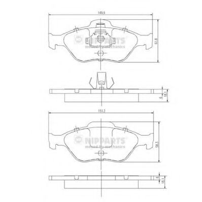 Imagine set placute frana,frana disc NIPPARTS J3603065