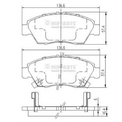 Imagine set placute frana,frana disc NIPPARTS J3604033