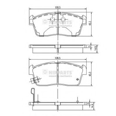 Imagine set placute frana,frana disc NIPPARTS J3608021