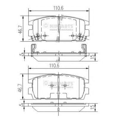 Imagine set placute frana,frana disc NIPPARTS J3610511