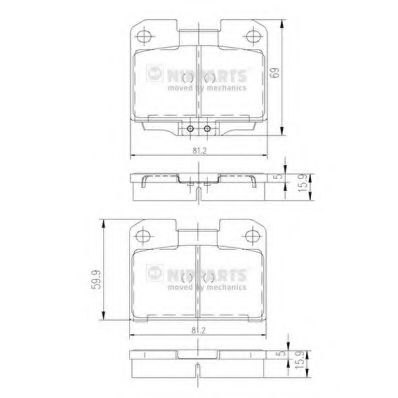 Imagine set placute frana,frana disc NIPPARTS J3615006