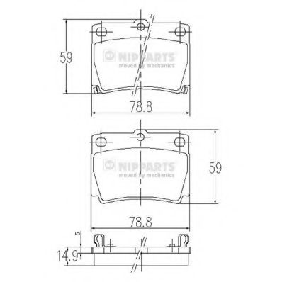 Imagine set placute frana,frana disc NIPPARTS J3615011