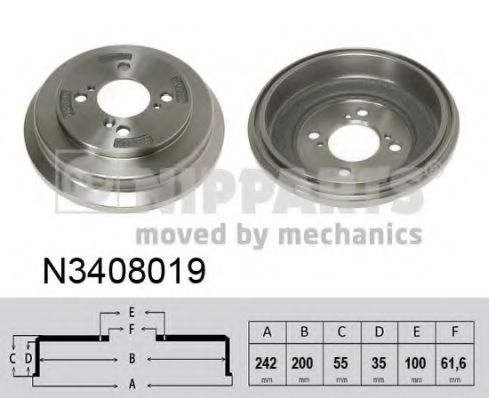 Tambur frana NIPPARTS N3408019
