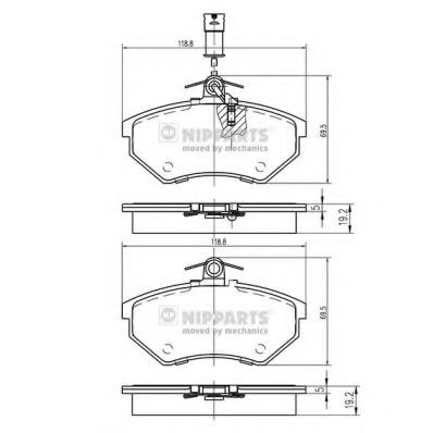 Imagine set placute frana,frana disc NIPPARTS N3600800