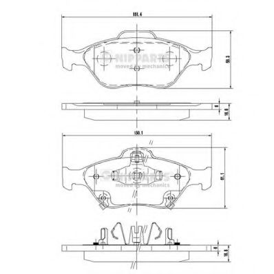 Imagine set placute frana,frana disc NIPPARTS N3602130