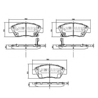 Imagine set placute frana,frana disc NIPPARTS N3604071