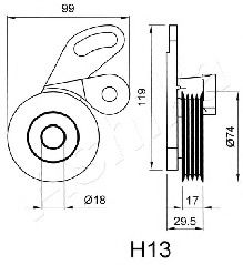 Mecanism tensionare, curea distributie ASHIKA 45-0H-013