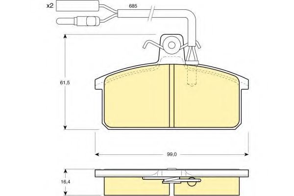 Imagine set placute frana,frana disc GIRLING 6104171