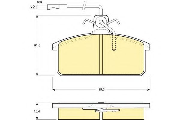 Imagine set placute frana,frana disc GIRLING 6104221