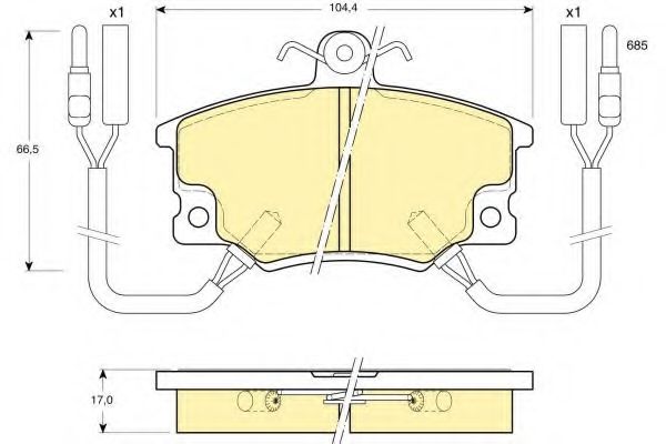 Imagine set placute frana,frana disc GIRLING 6104571