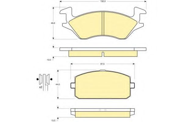 Imagine set placute frana,frana disc GIRLING 6107699