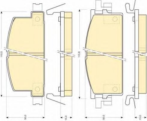 Imagine set placute frana,frana disc GIRLING 6107809