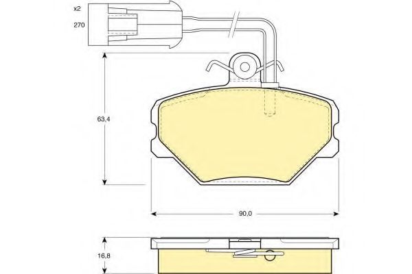 Imagine set placute frana,frana disc GIRLING 6108521