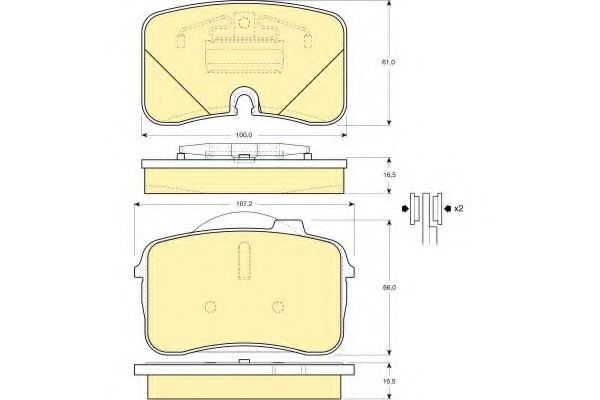 Imagine set placute frana,frana disc GIRLING 6109612