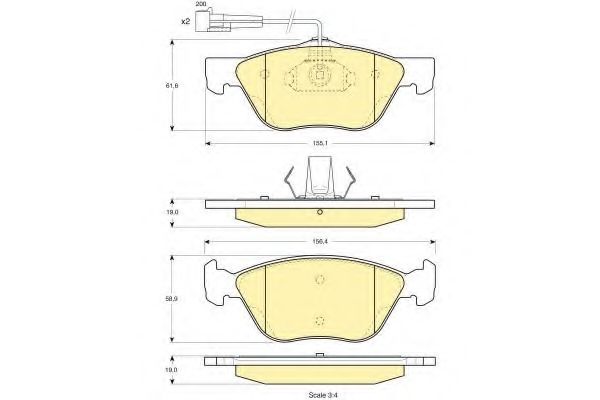 Imagine set placute frana,frana disc GIRLING 6112122