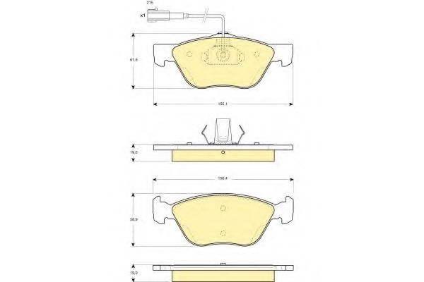 Imagine set placute frana,frana disc GIRLING 6114452