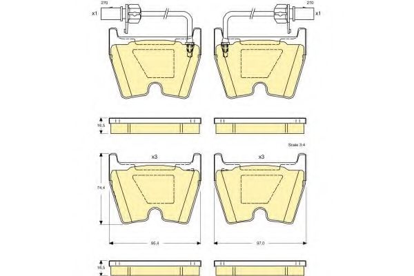 Imagine set placute frana,frana disc GIRLING 6115079