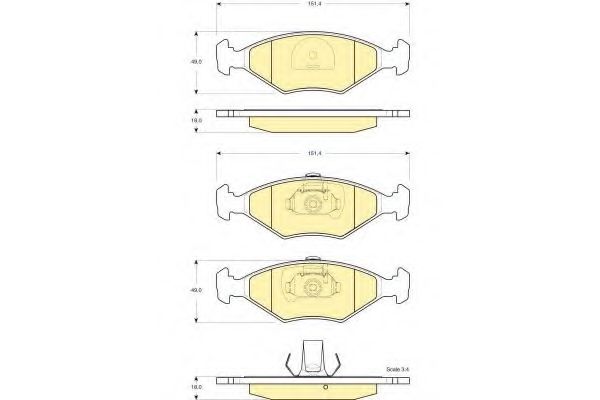 Imagine set placute frana,frana disc GIRLING 6115332