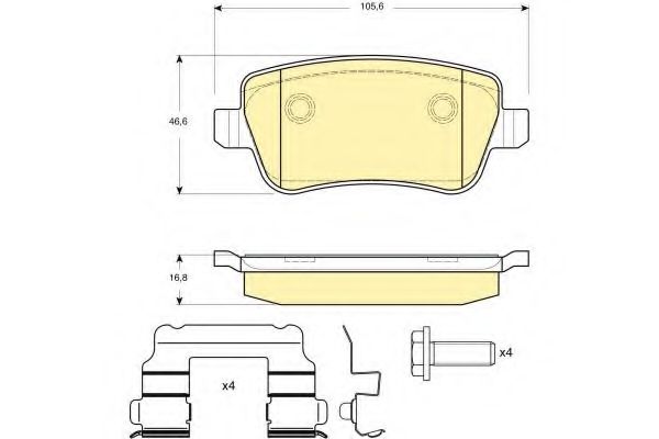 Imagine set placute frana,frana disc GIRLING 6116381