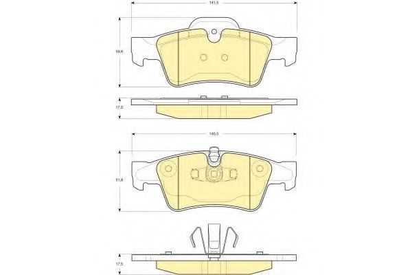 Imagine set placute frana,frana disc GIRLING 6116432