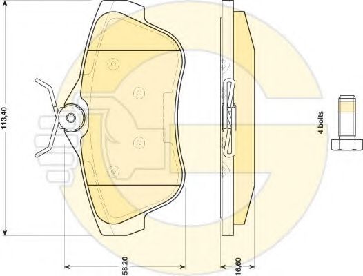 Imagine set placute frana,frana disc GIRLING 6117401