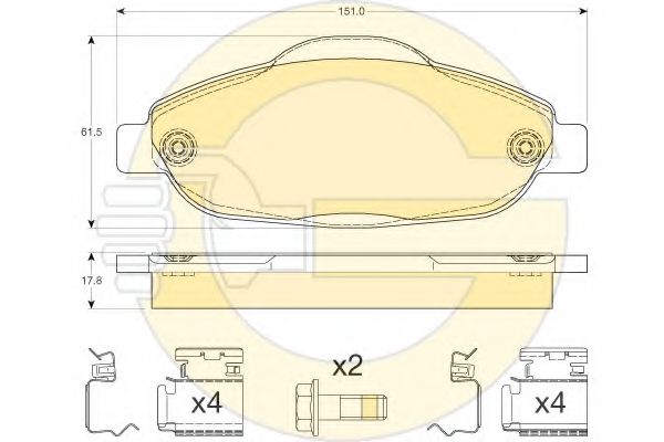 Imagine set placute frana,frana disc GIRLING 6117614