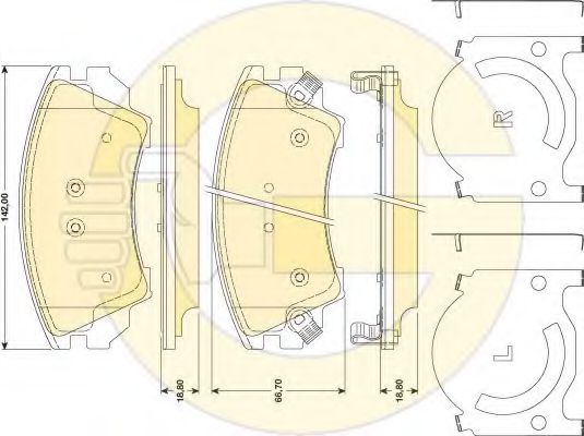 Imagine set placute frana,frana disc GIRLING 6117839