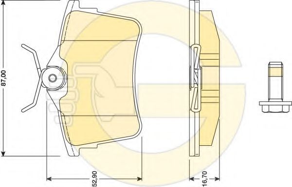 Imagine set placute frana,frana disc GIRLING 6117991