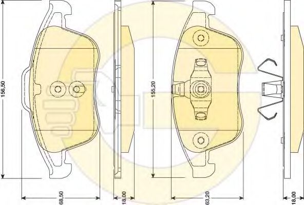 Imagine set placute frana,frana disc GIRLING 6118082