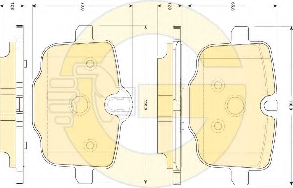 Imagine set placute frana,frana disc GIRLING 6118691